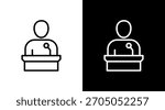 Speaker White Icon Set Design