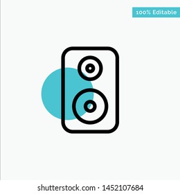 Speaker, Woofer, Laud turquoise highlight circle point Vector icon