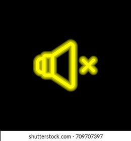 Speaker yellow glowing neon ui ux icon. Glowing sign logo vector