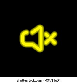 Speaker yellow glowing neon ui ux icon. Glowing sign logo vector