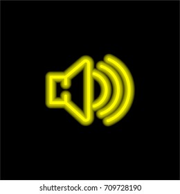 Speaker yellow glowing neon ui ux icon. Glowing sign logo vector