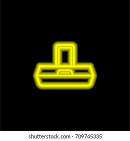 Speaker yellow glowing neon ui ux icon. Glowing sign logo vector