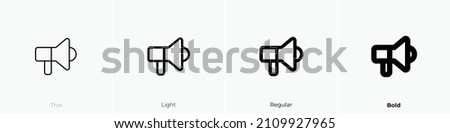 speakerphone icon. Thin, Light Regular And Bold style design isolated on white background