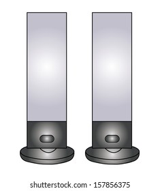 speakers against white background, abstract vector art