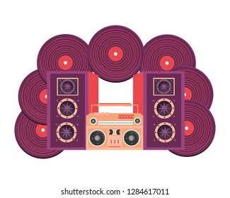 speakers and boom box