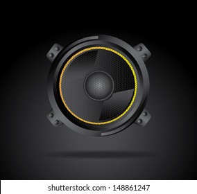 speakers design over black background vector illustration 