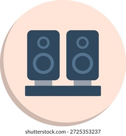 Speakers Flat Circle Style Icon