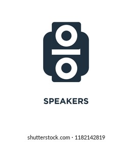 Speakers icon. Black filled vector illustration. Speakers symbol on white background. Can be used in web and mobile.