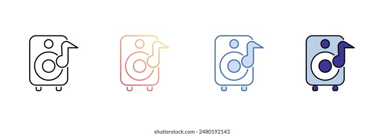 Diseño de iconos de altavoces con fondo blanco ilustración de stock