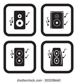 Speakers icon in four variations
