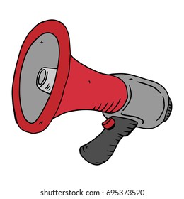The speaker's icon. Handheld loudspeaker. Vector illustration.