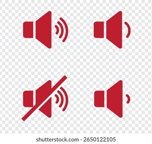 Speakers Icon Set - Audio, Sound System, Music Vector. Set of no sound, No speaker icon. Sound Icons. speaker mute icon sign. Volume Off symbol. Silent of vector illustration