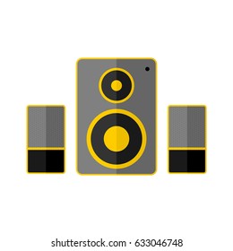 Speakers icon vector illustration. Isolated on white background. Flat design.