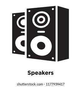 Speakers icon vector isolated on white background, logo concept of Speakers sign on transparent background, filled black symbol
