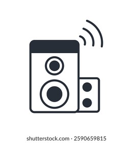 speakers icon. vector.Editable stroke.linear style sign for use web design,logo.Symbol illustration.