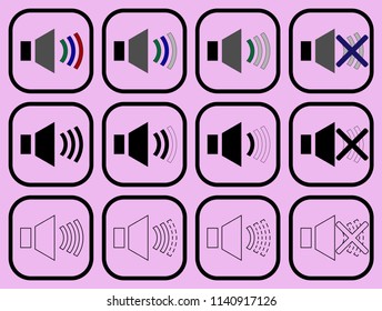 Speakers icons set