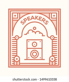 SPEAKERS AND ILLUSTRATION ICON CONCEPT
