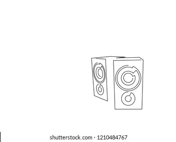 Speakers isolated line drawing, vector illustration design. Music collection.