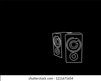 Speakers isolated line drawing, vector illustration design. Music collection.