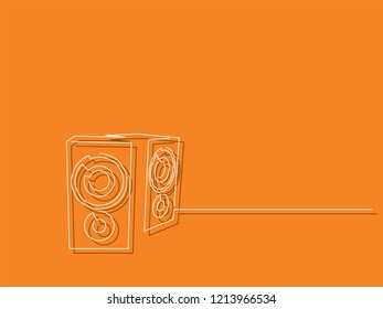Speakers isolated line drawing, vector illustration design. Music collection.