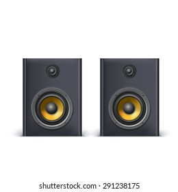 Speakers isolated on white background, vector illustration for you