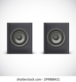 Speakers isolated on white background, vector illustration for you