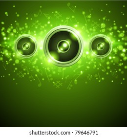 Altavoces con fondo vectorial de música ligera. Eps 10.