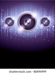 Altavoces con fondo vectorial de música ligera. Eps 10.