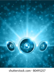 Altavoces con fondo vectorial de música ligera. Eps 10.