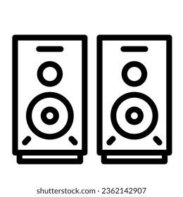 Speakers line icon, Media concept, audio speaker sign on white background, stereo speakers icon in outline style for mobile concept and web design. Vector graphics