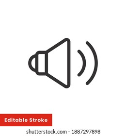 Icono de línea de altavoces para la plantilla web y la aplicación. Diseño de ilustración de vector de trazo editable sobre fondo blanco. EPS 10