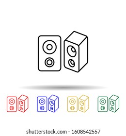 Speakers multi color style icon. Simple thin line, outline vector of computer parts icons for ui and ux, website or mobile application