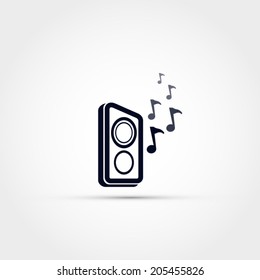 Speakers with notes icon