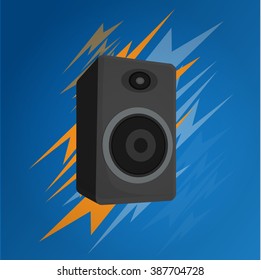 Speakers on blue background vector illustration