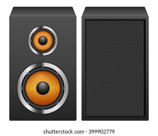 Speakers on a white background.