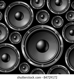 Speakers seamless background - vector pattern for continuous replicate. See more seamlessly backgrounds in my portfolio.