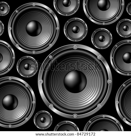 Speakers seamless background - vector pattern for continuous replicate. See more seamlessly backgrounds in my portfolio.