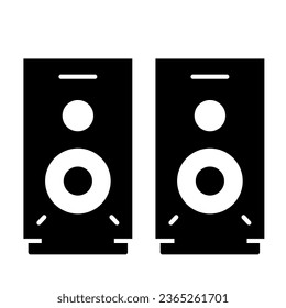 Speakers solid icon, Media concept, audio speaker sign on white background, stereo speakers icon in glyph style for mobile concept and web design. Vector graphics