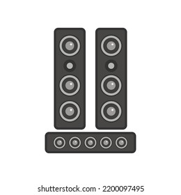Speakers system icon. Flat illustration of speakers system vector icon isolated on white background