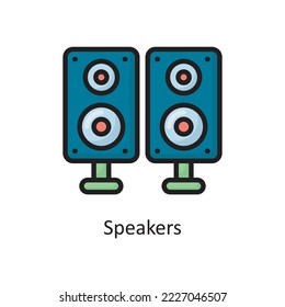 Speakers  Vector Filled Outline Icon Design illustration. Housekeeping Symbol on White background EPS 10 File