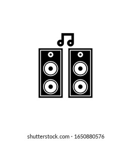 Speakers vector icon in black solid style isolated on white background