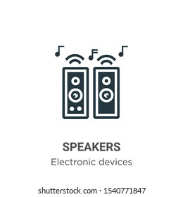 Speakers vector icon on white background. Flat vector speakers icon symbol sign from modern electronic devices collection for mobile concept and web apps design.