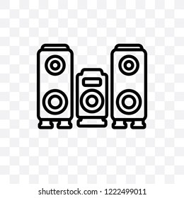 Speakers vector linear icon isolated on transparent background, Speakers transparency concept can be used for web and mobile