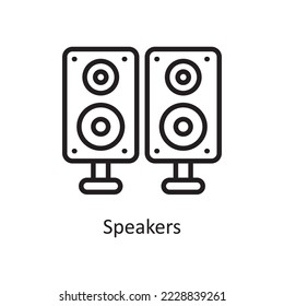 Speakers  Vector Outline Icon Design illustration. Housekeeping Symbol on White background EPS 10 File