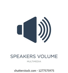 speakers volume icon vector on white background, speakers volume trendy filled icons from Multimedia collection, speakers volume vector illustration