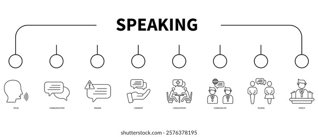 Speaking banner web icon vector illustration concept