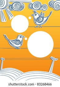 Speaking birds on wires. Ready for a text