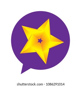 speaking bubble with star inside. celebrity, stars chat icon