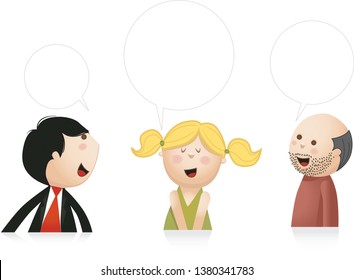speaking cartoon people with bubble