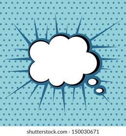 speaking comic icon over blue background vector illustration 